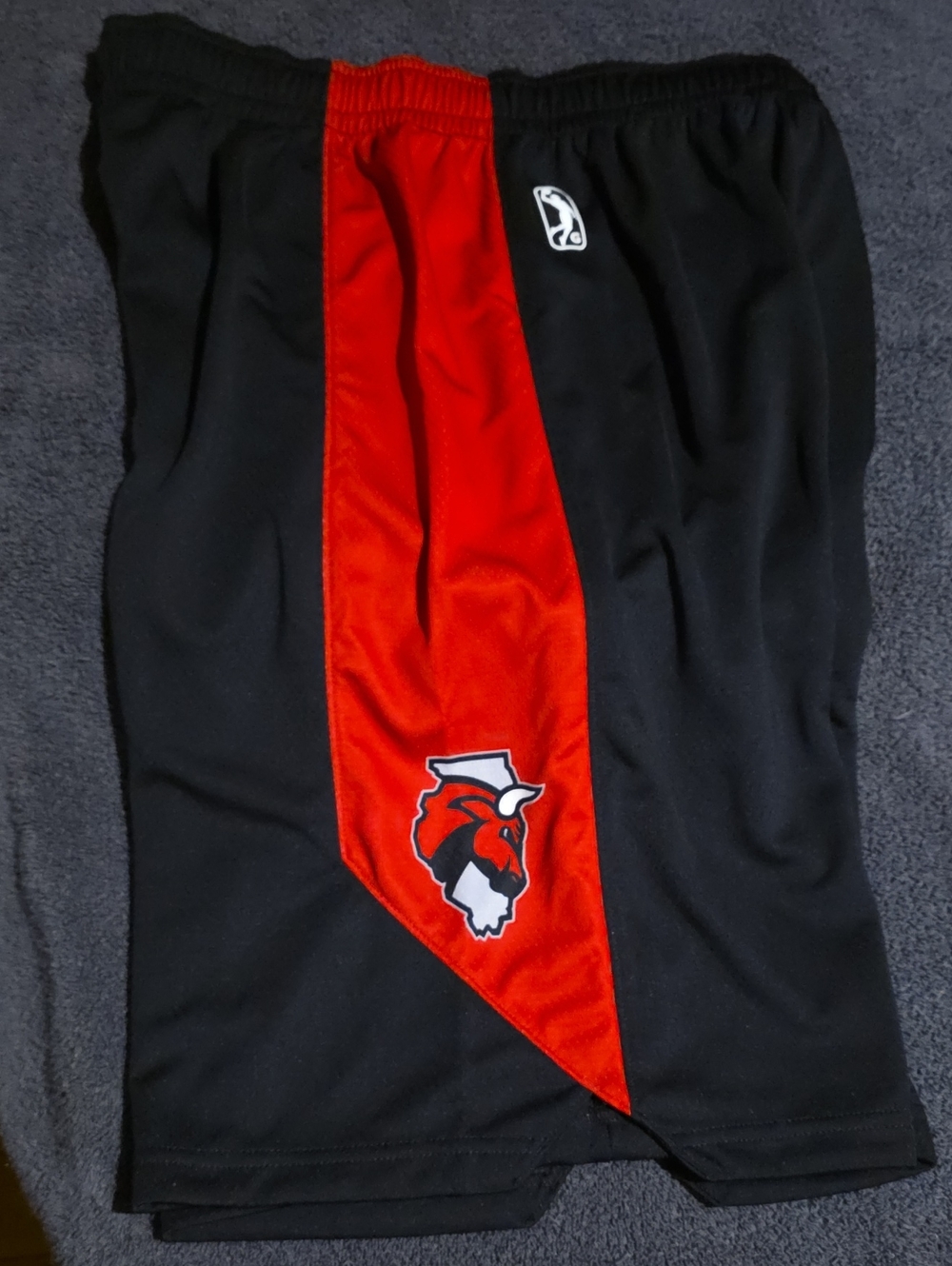Nike Black and Red Athletic Shorts with Team Patch